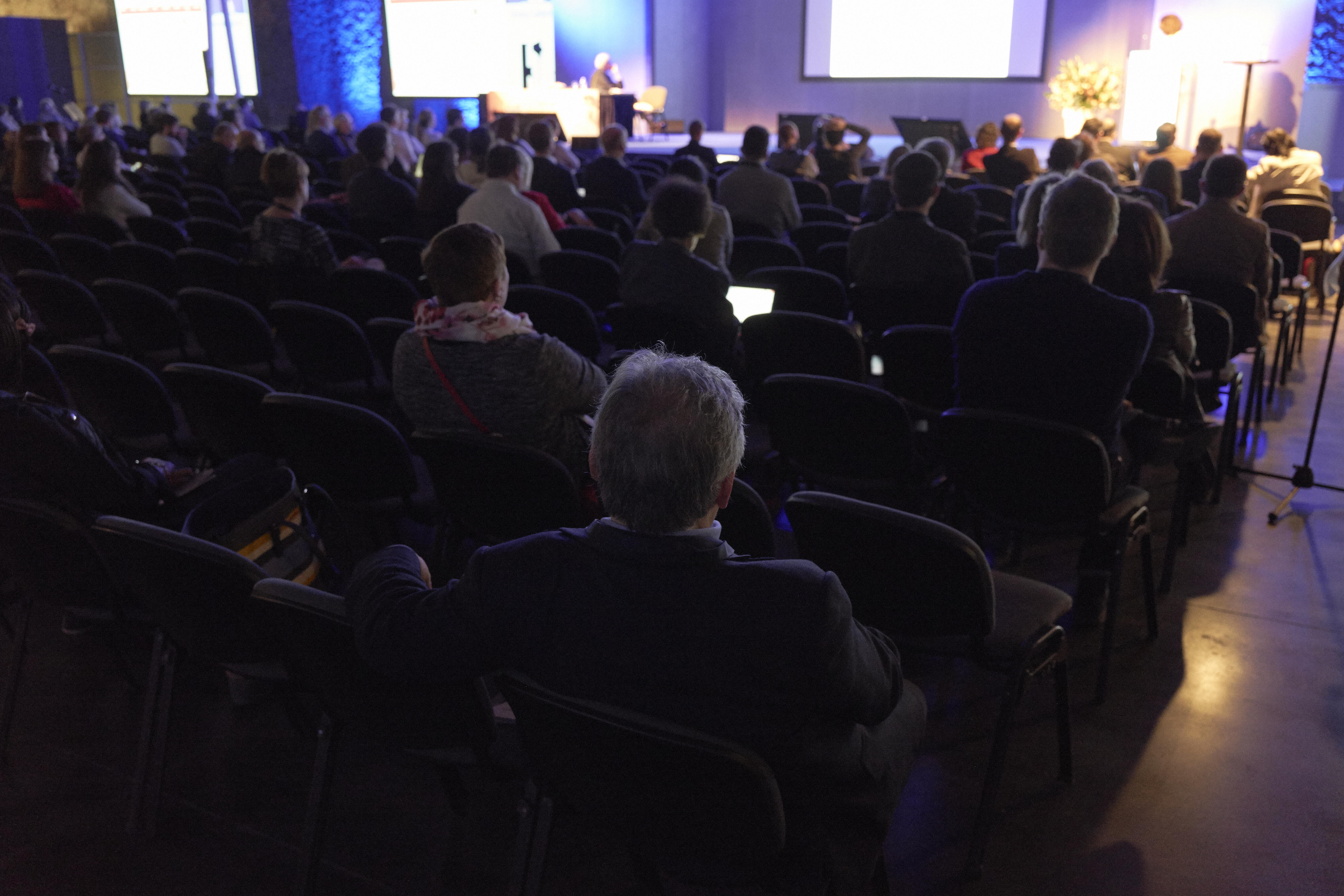 Audience staring at he speakers