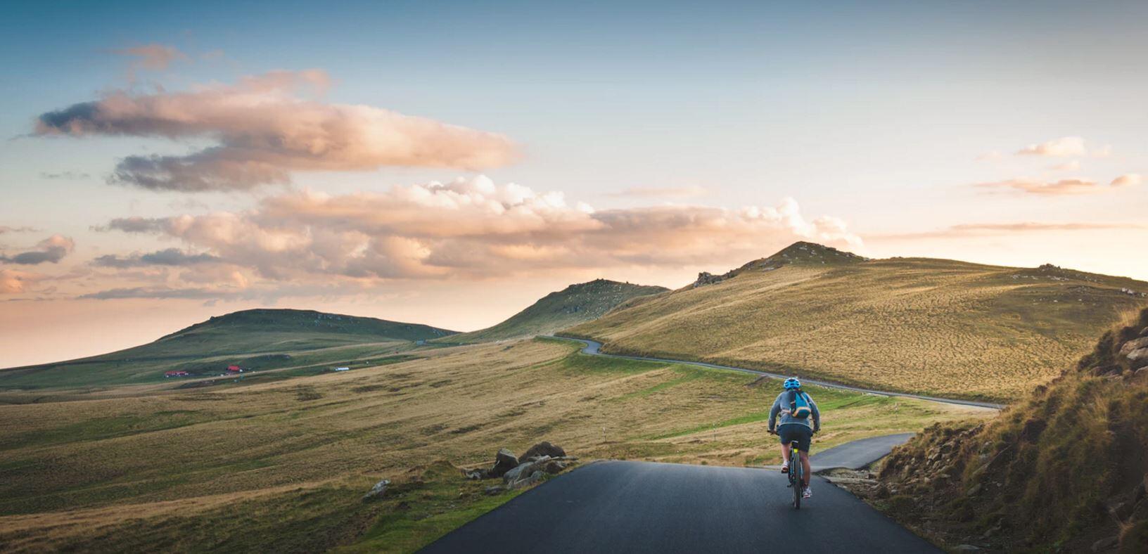 Biking in beautiful landscape