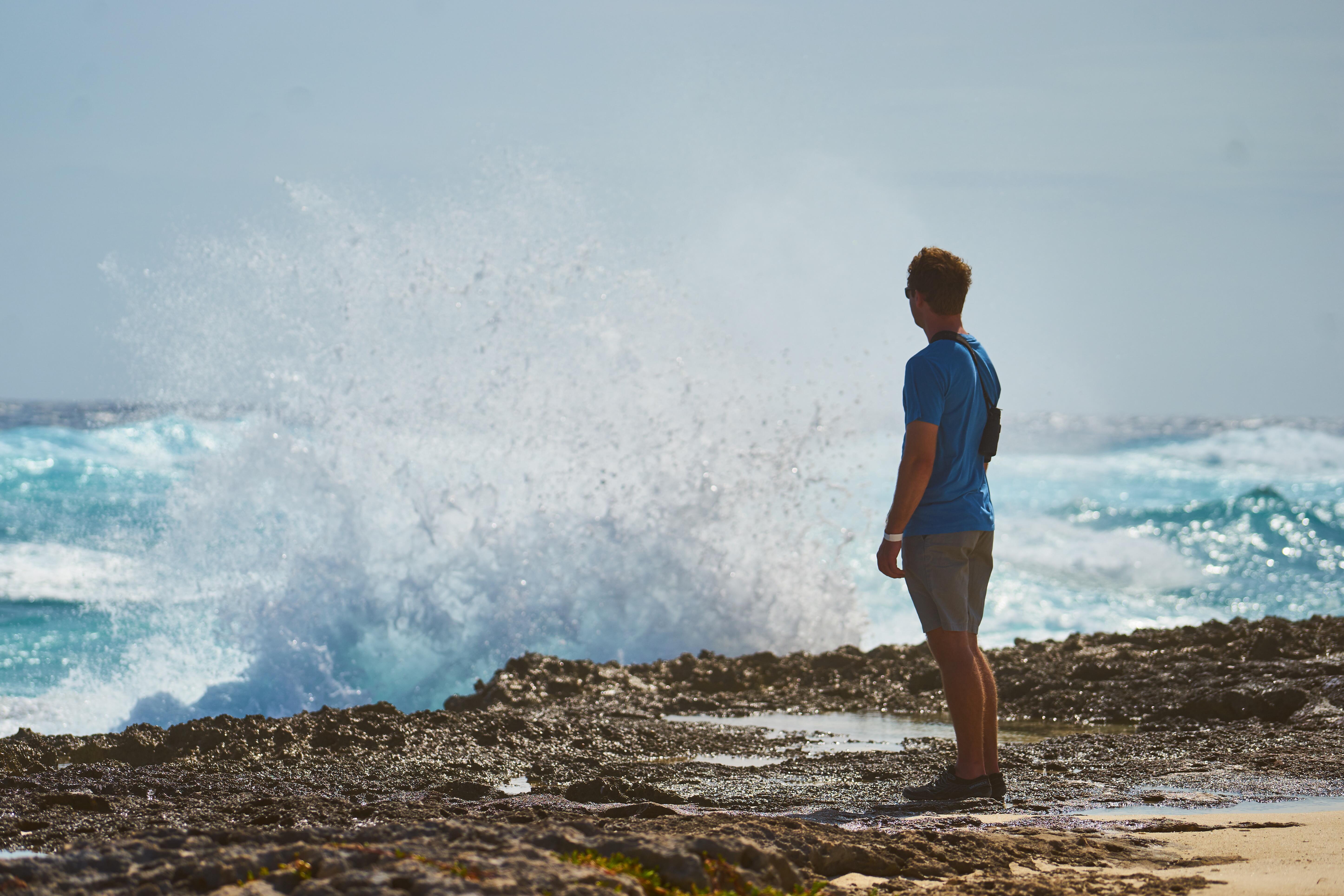 Man makes memories watching waves